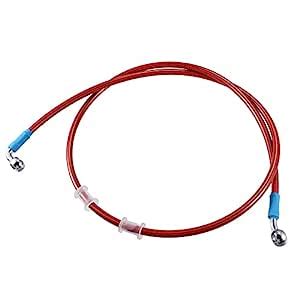 X AUTOHAUX 120cm AN3 M10 Car Hydraulic Brake Line Oil Hose Pipe Fitting ...
