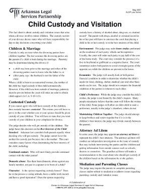 Arkansas Child Visitation Forms - Fill Online, Printable, Fillable ...