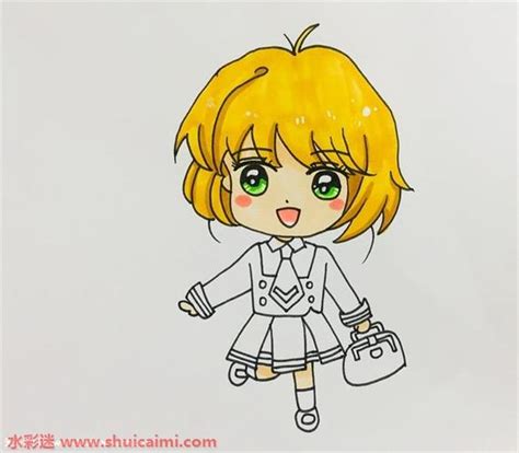 小樱动漫人物简笔画教程-天马图吧