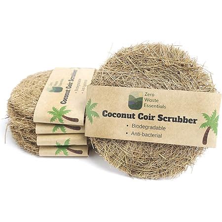 Zero Waste Essentials Coconut Coir Dish and Utensil Scrub | 100% ...