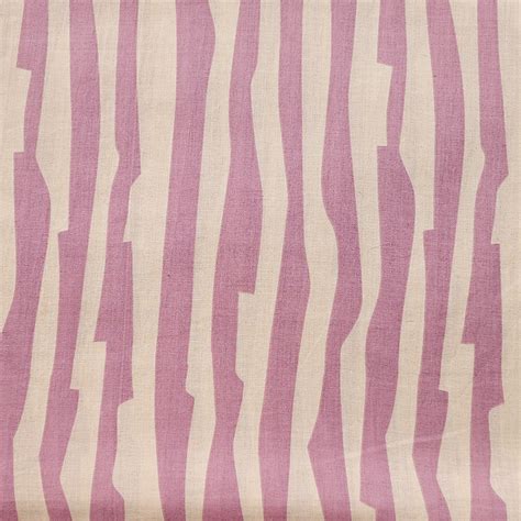 Pure Cotton Light Peach With Dusky Pink Stripes Screen Print Fabric ...
