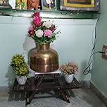 Craftatoz Living Room Side Table/Wooden Stool/Flower Pot/Flower vase ...