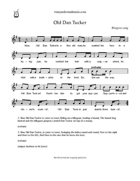Old Dan Tucker – Vineyard Sound Music