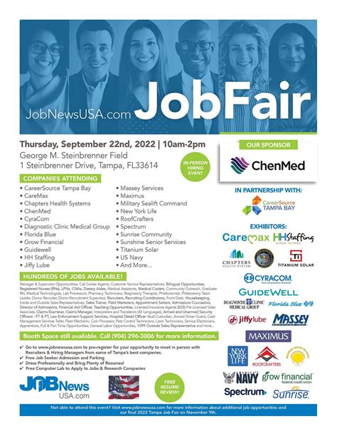 600+ JOBS From 25+ Companies at the September 22nd Tampa Job Fair ...