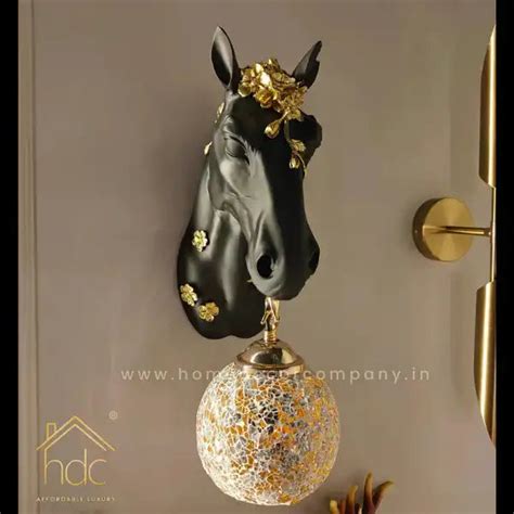 HDC Horse Wall Lamp Art LED European Creative Wall Lamp Bedroom Bedsid