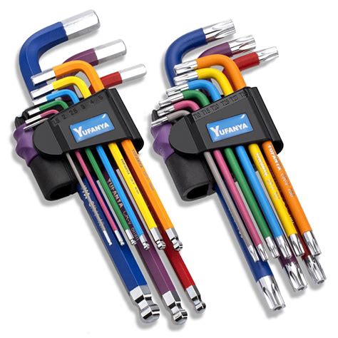 Buy 18PCS Allen Key Set,Metric Ball End Allen Hex Key Set and Torx/Star ...