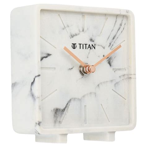 Buy Online Titan Contemporary Marble Texture Table Clock 12.5 x 12.5 cm ...