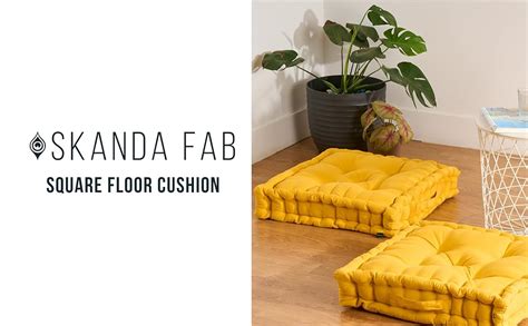 Buy SKANDA FAB Floor Cushion Premium Hand-Plotted Reversible Cotton ...