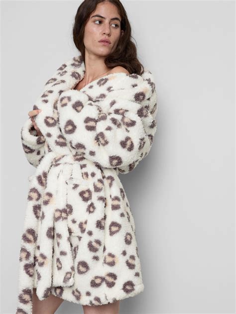 Womens Multi Hooded Borg Dressing Gown | Primark