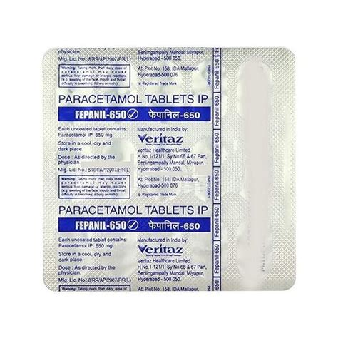 Fepanil-650 - Strip of 15 Tablets : Amazon.in: Fashion