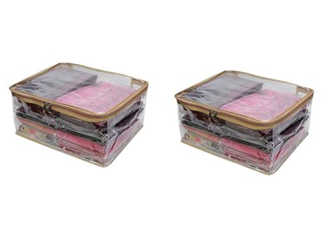 DIVYANA Transparent Storage Organizer With Zip Closure For Sarees ...