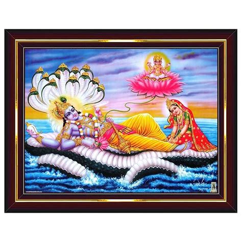 Pavan Photo Laminations Lord Vishnu Dev Lakshmi Devi Laxmi Narayan Wall ...