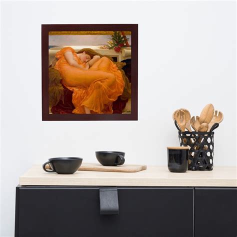 Flaming June Painting Print Lord Frederic Leighton Woman in Orange Wall ...