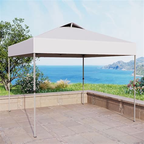 Sunshine Valley 10-ft x 10-ft Square White Pop-up Canopy GA023-WH at ...