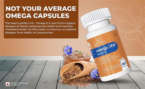 AVISA Wellness Omega 369 Cold Pressed Flaxseed Oil Omega 3 6 9 1000mg ...