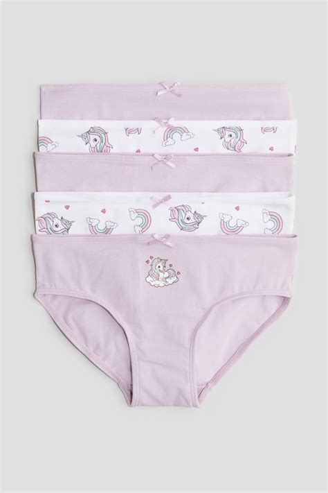 5-pack cotton briefs - Light purple/Unicorns - Kids | H&M IN