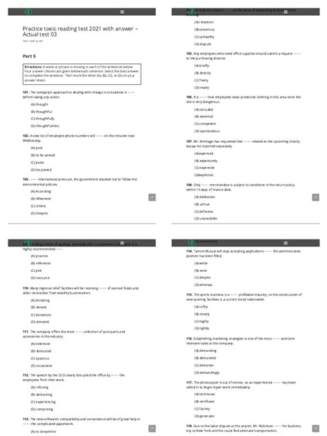 Image result for TOEIC Reading Practice Tests