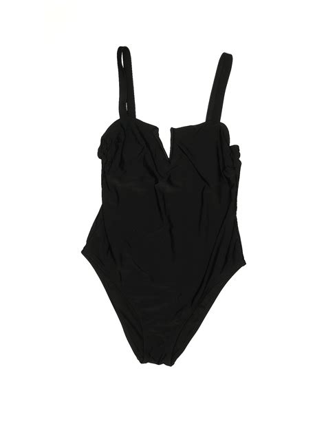 Shade & Shore Solid Black One Piece Swimsuit Size XL - 50% off | ThredUp