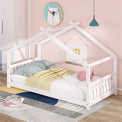 House Bed Frame Kids Girls Boy Wood Bed Solid Pine | Ubuy India