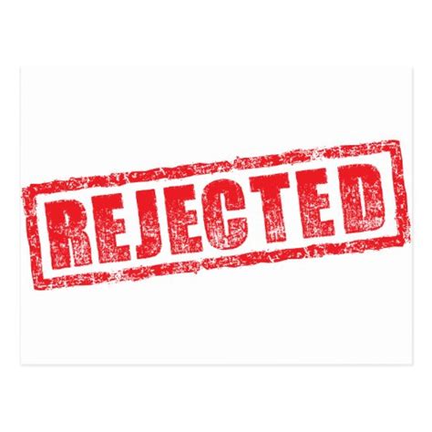 Rejected rubber stamp image postcard | Zazzle