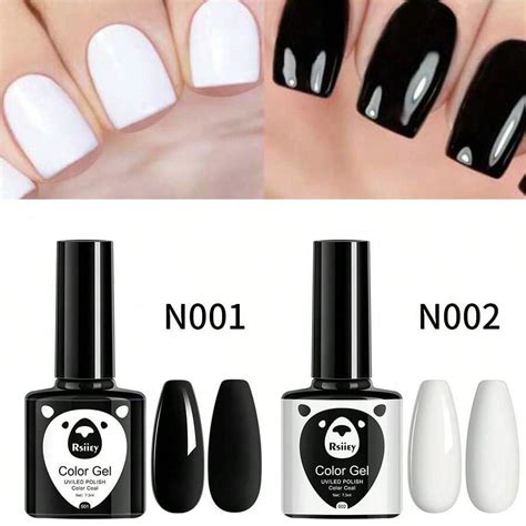 Nail Polish Gel Black And White 2025 Light Therapy Gel Long-Lasting ...