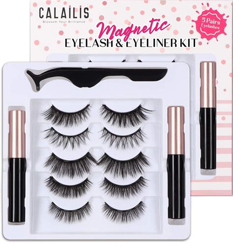 CALAILIS Magnetic False Eyelash and Magnetic Eyeliner Kit, Eye Makeup ...
