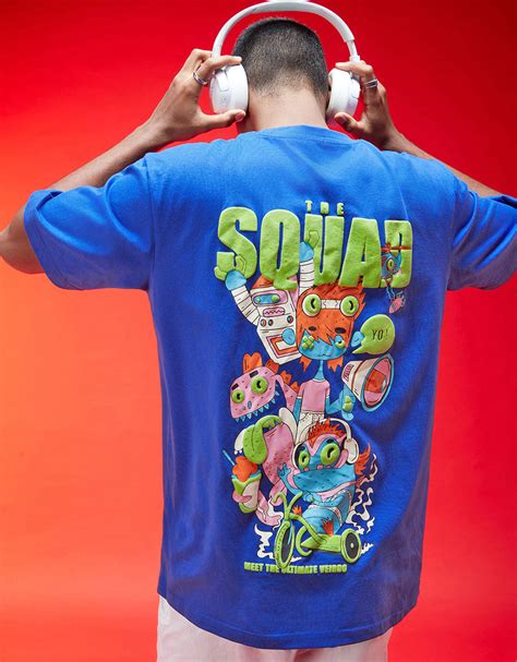 Squad Royal Blue Oversized Puff Printed Exclusive T-shirt – Veirdo