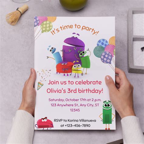 Numberblocks Birthday Invitation Template – CreativeRino