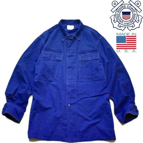 1点物 沿岸警備隊アメリカ軍USCG紺シャツジャケット古着メンズ42XLレディースOKアメカジ90sミリタリー軍服USA製アウター実物コート ...