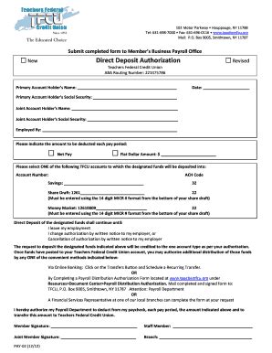 Tfcu Direct Deposit Form - Fill Online, Printable, Fillable, Blank ...