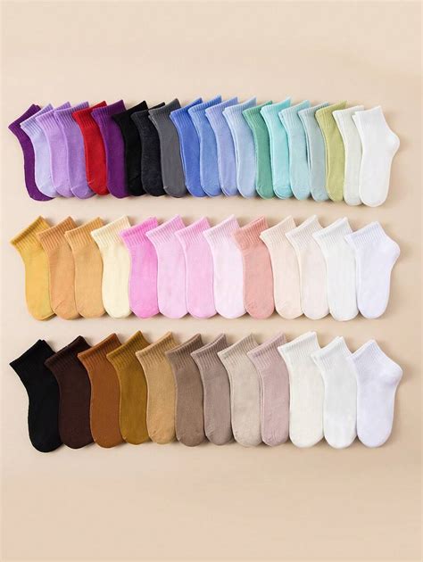 12 Pairs Of Children's Multi-Color Low-Cut Socks. They Are Comfortable ...
