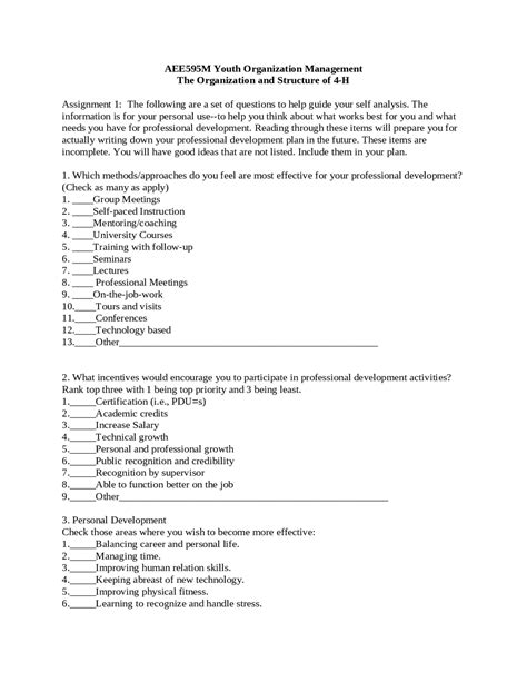 Structure of Youth Organization of Management | AEE 595I - Docsity