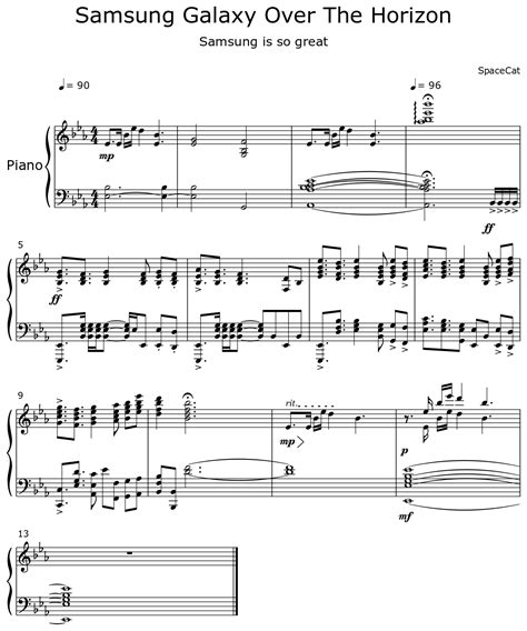 Samsung Galaxy Over The Horizon - Sheet music for Piano