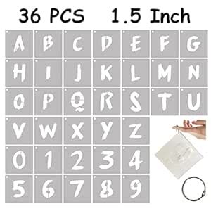 Letter Stencils for Painting on Wood 1.5 Inch, 36 PCS Cursive Alphabet ...