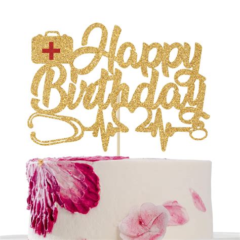 Buy Happy Birthday Cake Topper, Happy Birthday Decorations for Doctor ...