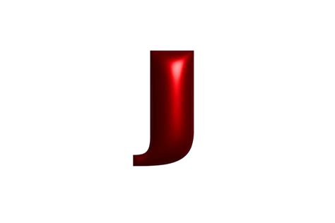 Red Metal Shiny Letter J 3D Illustration Graphic by Art's and Patterns · Creative Fabrica