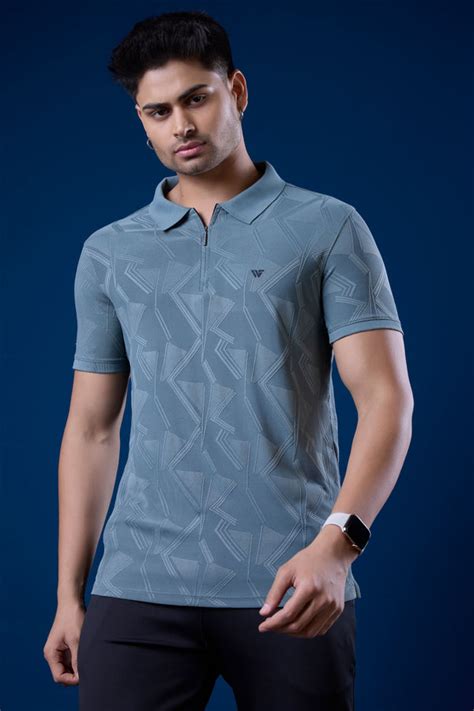 Structured Zip Polo T-Shirt – Walknit.com