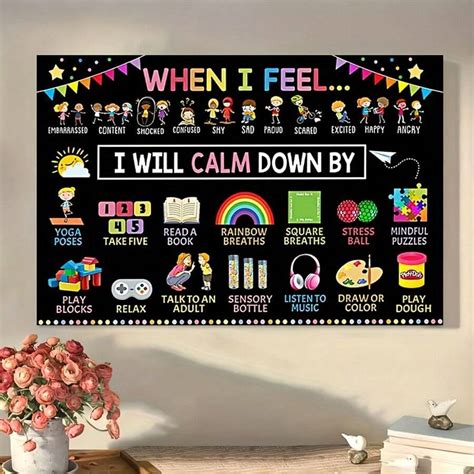 1pc Interactive Emotion Regulation Canvas Wall Art, – Colorful Calming ...