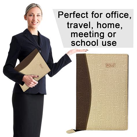 DAHSHA Leather Professional File Folder with 20 Sleeves for File ...