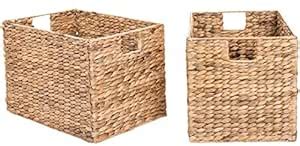 Yankee Trader Decorative Hand-Woven Water Hyacinth Wicker Storage ...