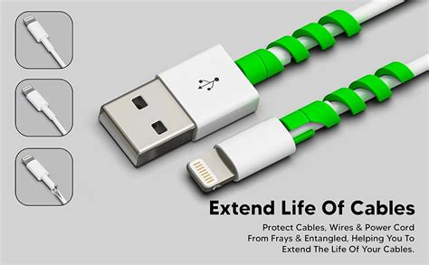 LAPSTER Spiral Charger Spiral Charger Cable Protectors for Wires Data ...