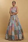 Buy Multi Color Cotton, Organza, Georgette, Net, Satin Divyam Thread ...