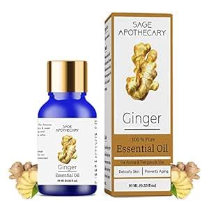 Sage Apothecary Ginger Essential Oil 100% Pure & Natural Undiluted For ...