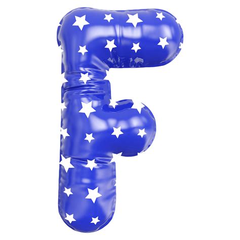 Blue bubble letter F font 3d render 36306821 PNG