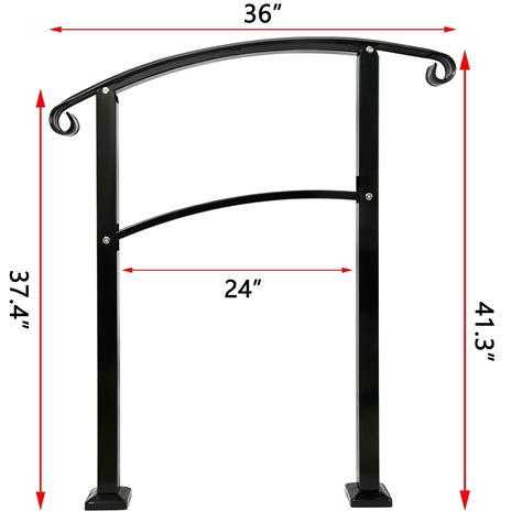 Buy Toriexon 3 Steps Outdoor Stair Railing, Adjustable Handrail Chic ...