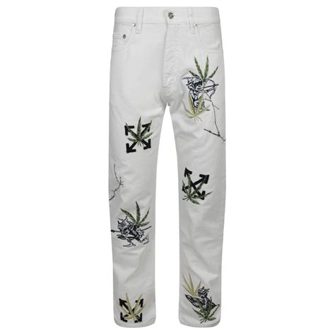 Off White Off-White Weed Skate Fit Jeans Cotton ref.740658 - Joli Closet
