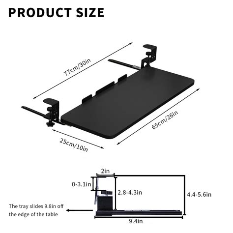 Verilux® Keyboard Tray Under Desk Pull Out Keyboard Rack, Retractable ...