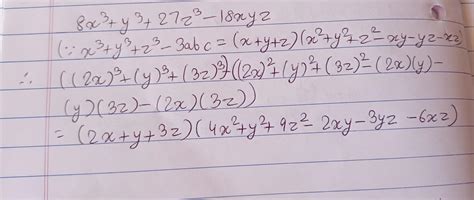 Example 25 Factorise: 8x³ + y² + 27z³ - 18xyz - Brainly.in