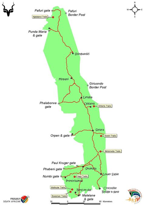 Kruger National Park Rest camps and Map Information
