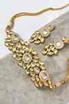 Buy Gold Plated Kundan Floral Choker And Earring Set by The House Of ...